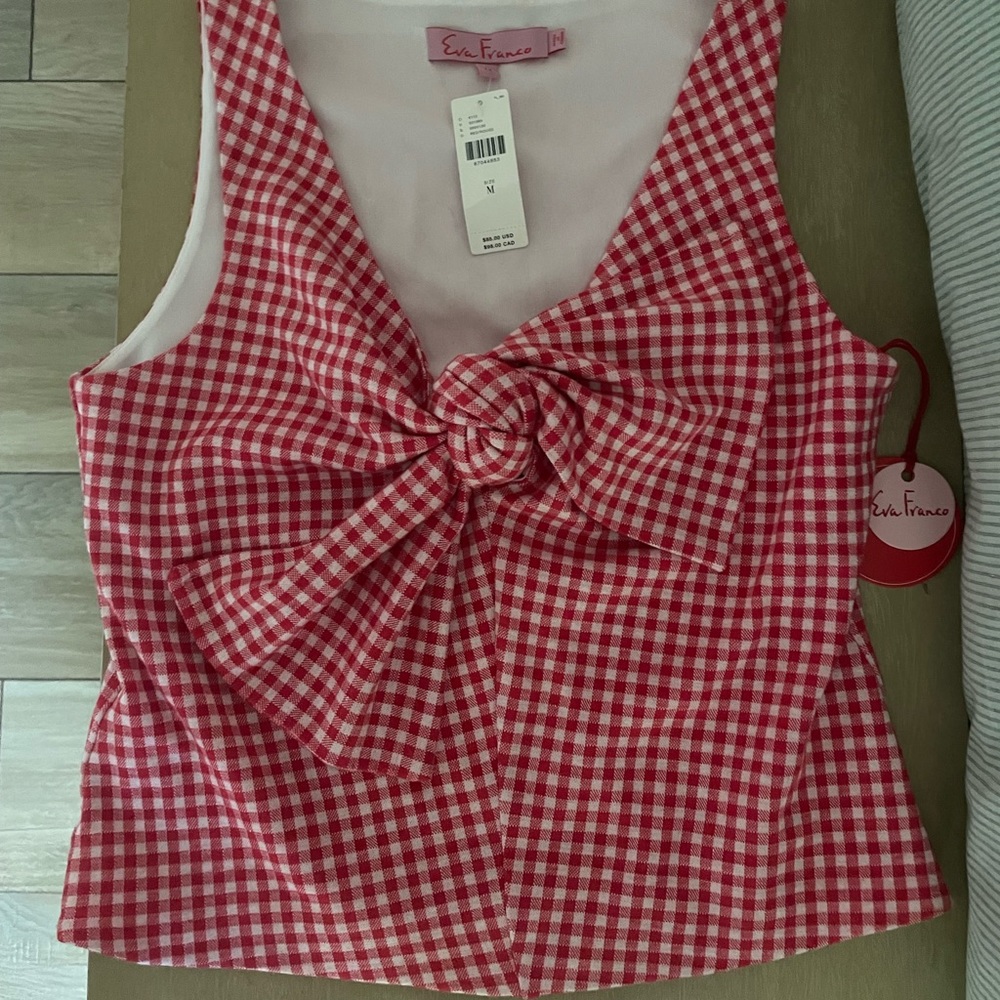 Gingham bow top